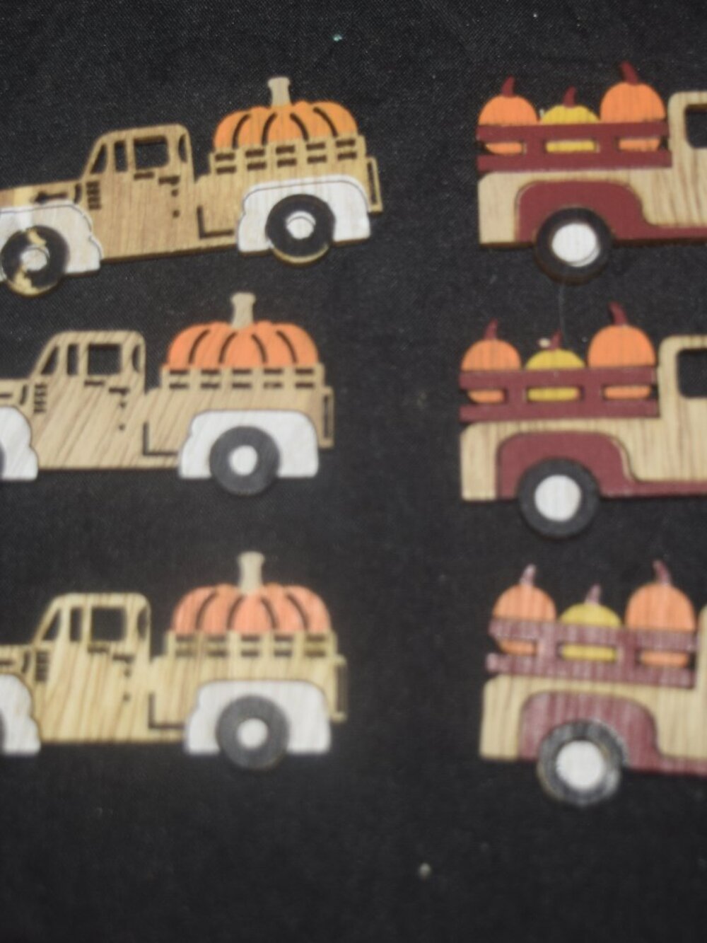 🍂Rustic Fall Wooden Truck Embellishments - 6pc Harvest Pumpkin Craft Lot